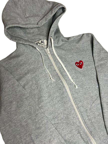 Comme des Garçons Zip-Up Hoodie Grå