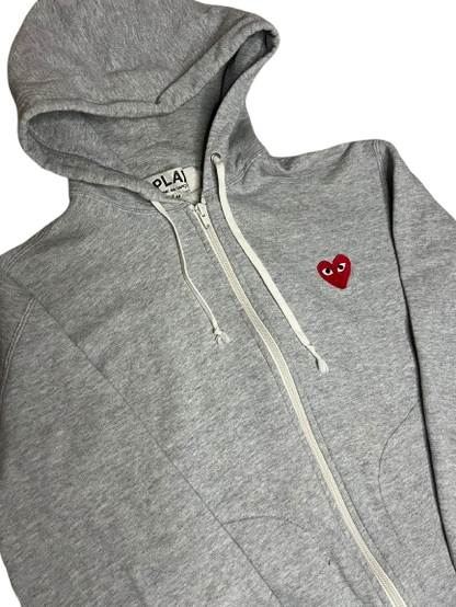 Comme des Garçons Zip-Up Hoodie Grå