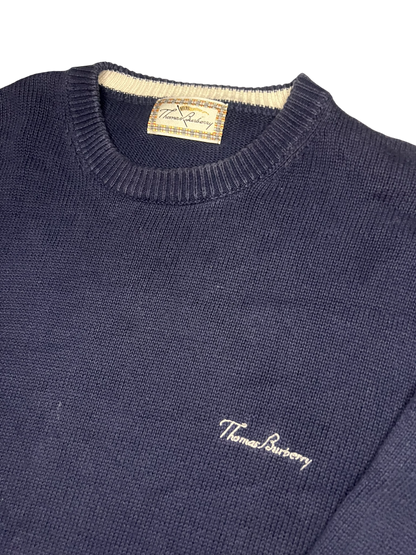 Vintage Burberry Sweater Marinblå