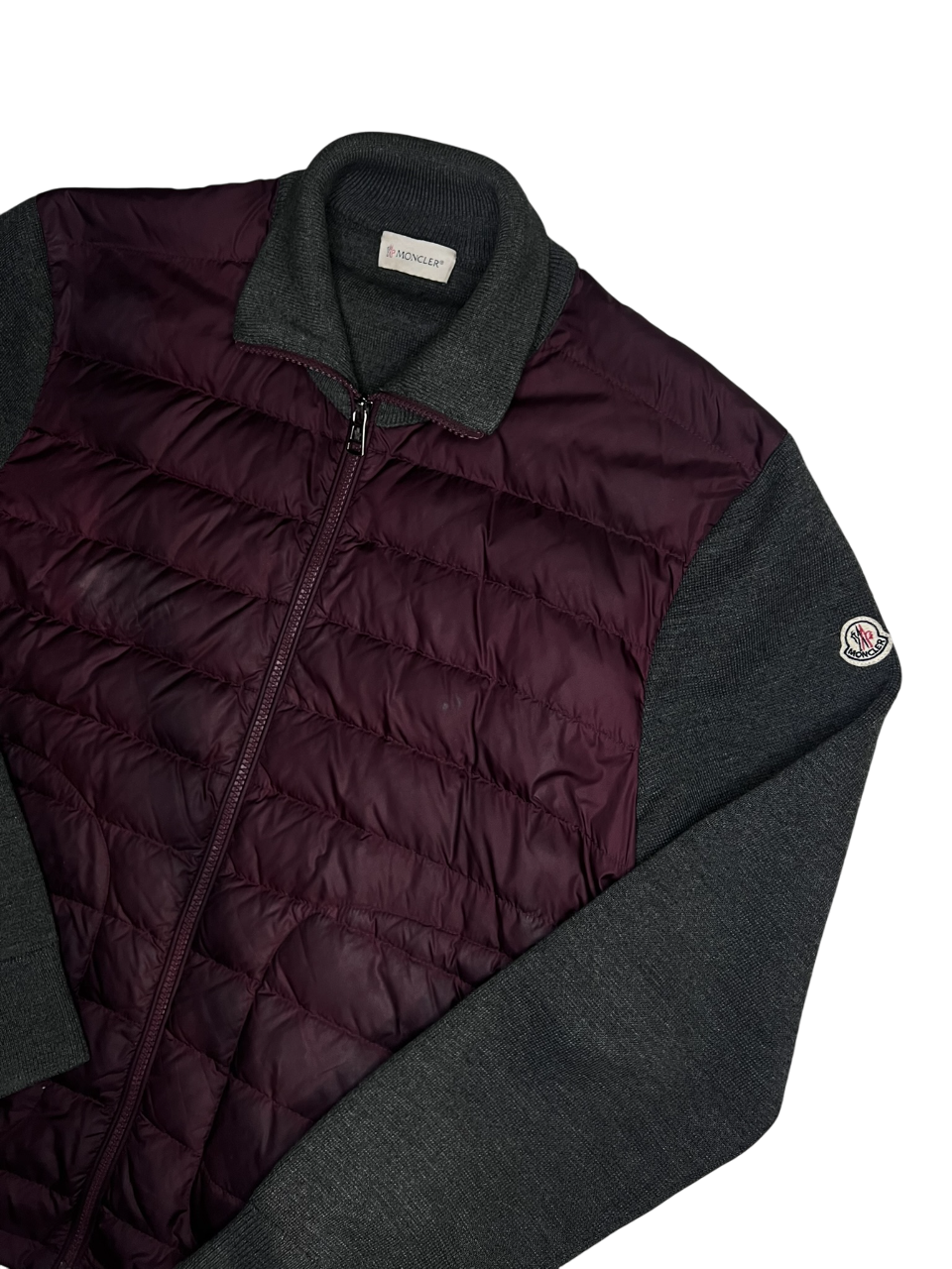 Moncler ”Maglione Tricot Cardigan” Röd Grå